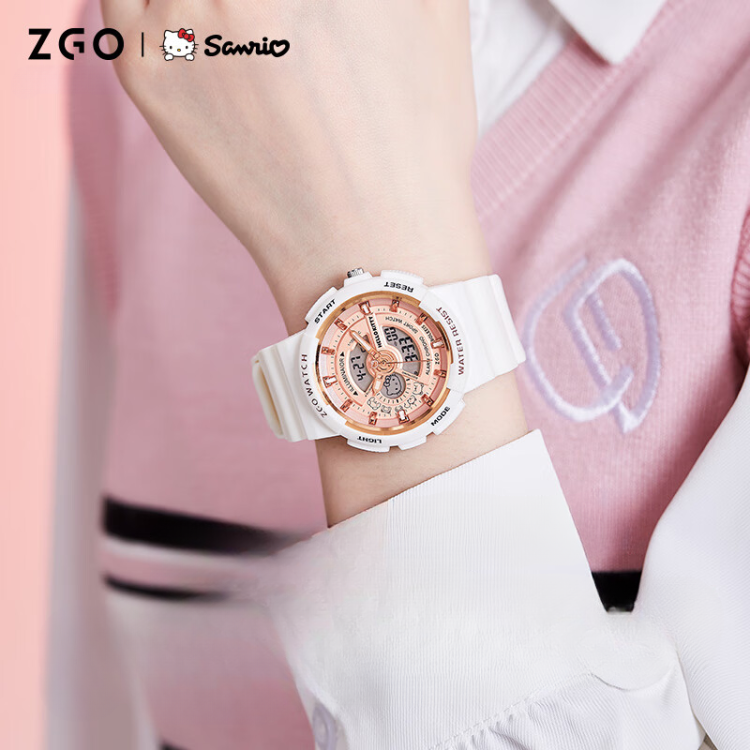 Zgo (zgo) Hello Kitty Watch Female Student Waterproof Sports Electronic 